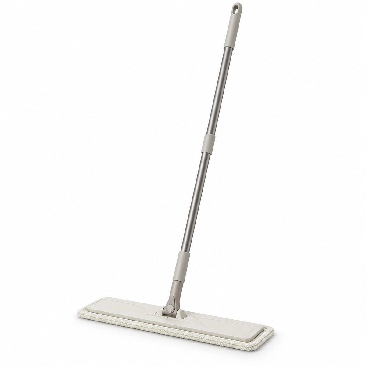 Hunitere Light Gray Flat Mop with Slim Handle and Wide Cleaning Pad