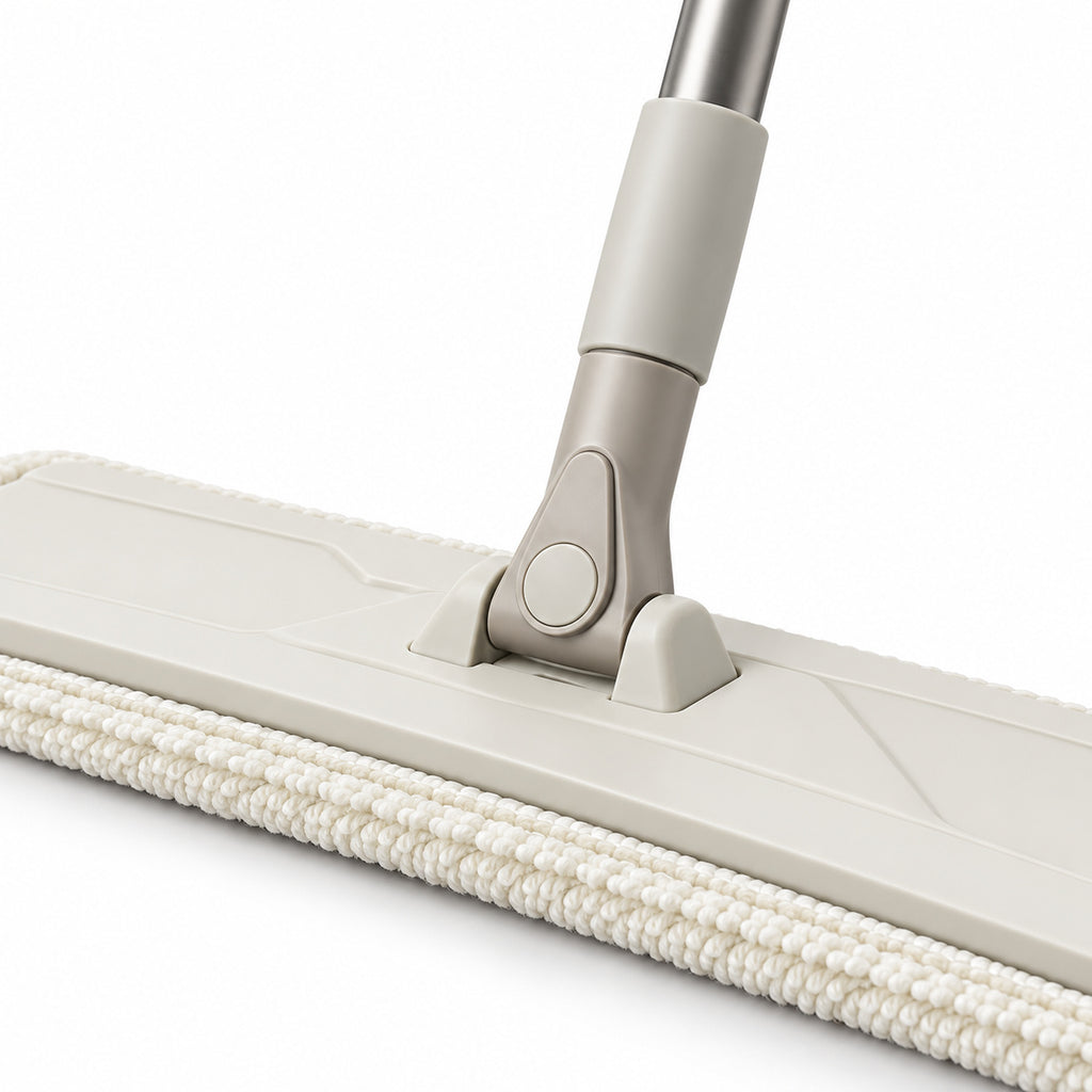Hunitere Light Gray Flat Mop with Slim Handle and Wide Cleaning Pad