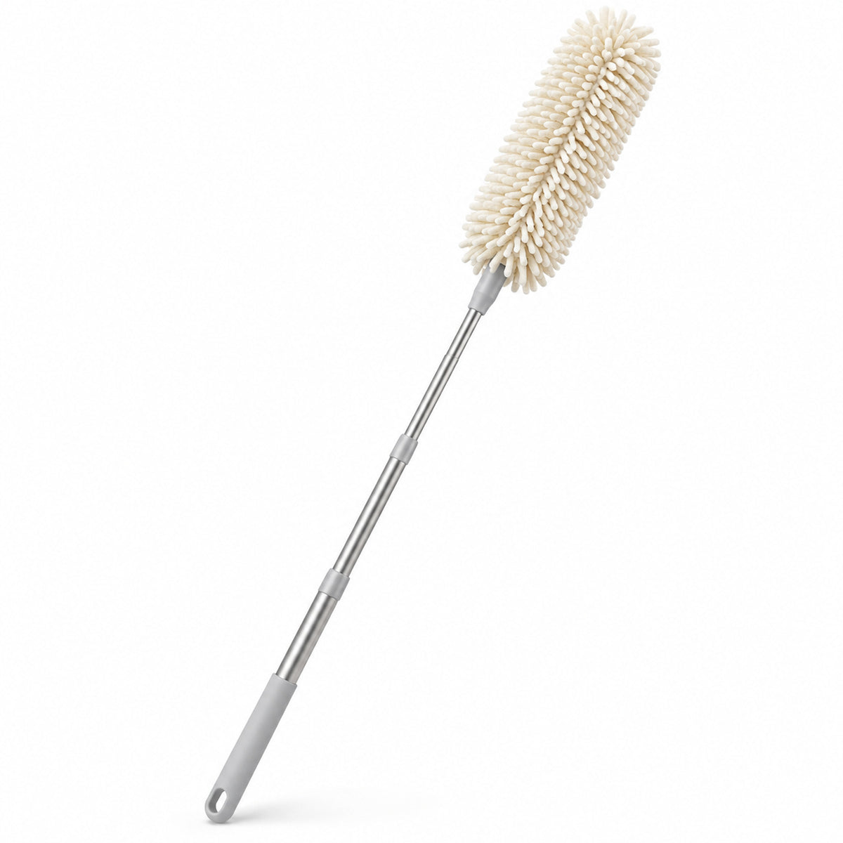 Hunitere Extendable Microfiber Duster with Slim Silver-Tone Handle
