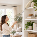 Hunitere Extendable Microfiber Duster with Slim Silver-Tone Handle
