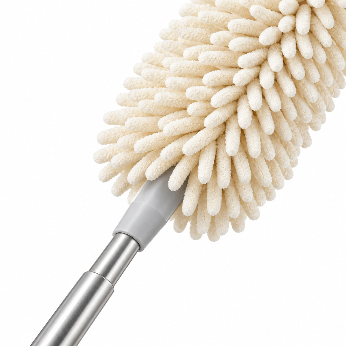 Hunitere Extendable Microfiber Duster with Slim Silver-Tone Handle