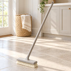 Hunitere Light Gray Floor Scrub Brush with Long Handle