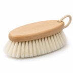Hunitere Wood-Look Cleaning Brush with Cream Bristles and Rope Loop