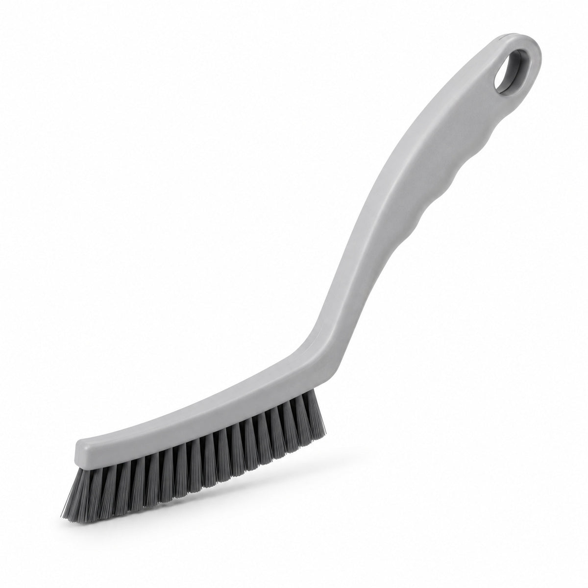 Hunitere Gray Curved Scrub Brush with Dark Bristles and Hanging Hole