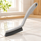 Hunitere Gray Curved Scrub Brush with Dark Bristles and Hanging Hole