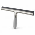 Hunitere Silver-Tone Window Squeegee with Gray Handle and Wide Blade