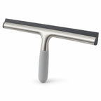 Hunitere Silver-Tone Window Squeegee with Gray Handle and Wide Blade