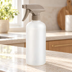 Hunitere Frosted White Spray Bottle with Taupe Trigger Nozzle