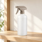 Hunitere Frosted White Spray Bottle with Taupe Trigger Nozzle