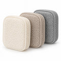 Hunitere Three-Pack Microfiber Scrub Sponge Set with Cream, Beige, and Gray Pads