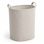 Hunitere Beige Fabric-Look Laundry Hamper with Dual Handle Straps