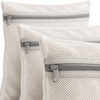 Hunitere Three-Pack White Mesh Laundry Bags with Zipper Closure
