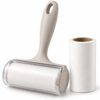 Hunitere Cream Lint Roller Set with Refill Roll and Easy-Grip Handle