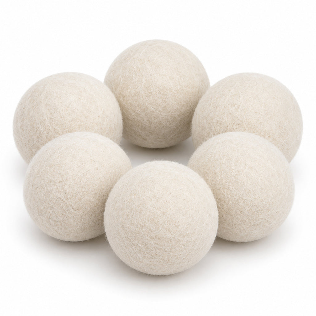 Hunitere Cream Felt-Look Laundry Ball Set with Soft Round Design