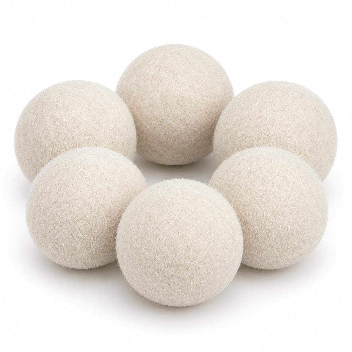 Hunitere Cream Felt-Look Laundry Ball Set with Soft Round Design
