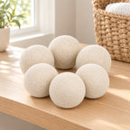 Hunitere Cream Felt-Look Laundry Ball Set with Soft Round Design