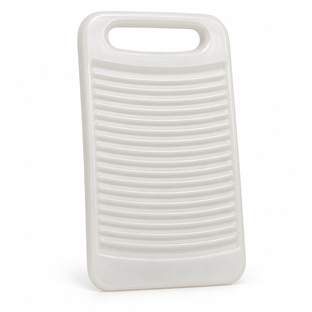 Hunitere White Ribbed Washboard with Built-In Handle
