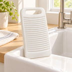 Hunitere White Ribbed Washboard with Built-In Handle